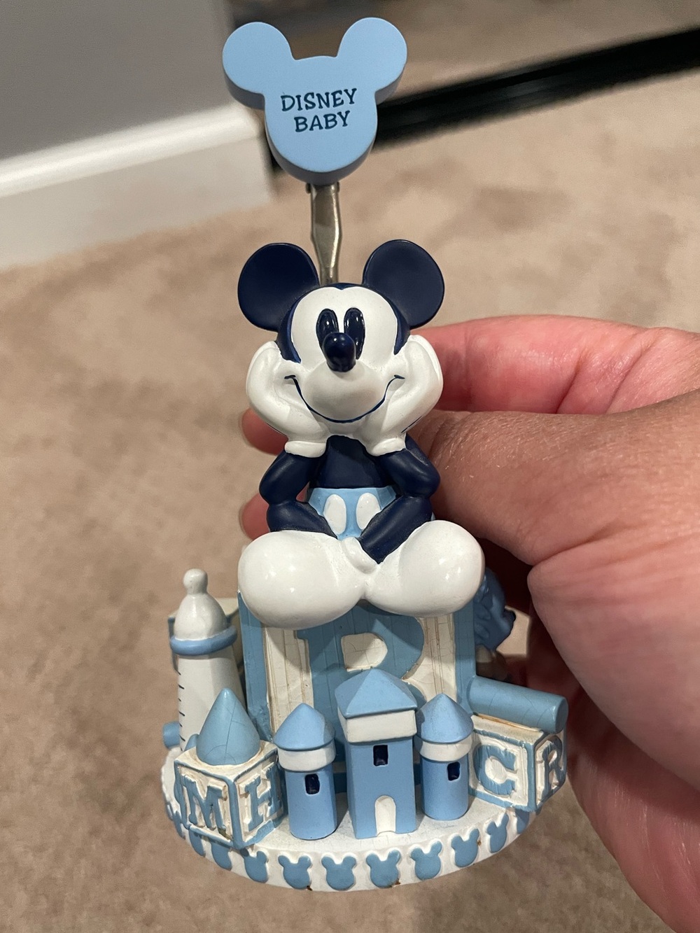 Disney White and Light Blue Baby Photo Clip Holder